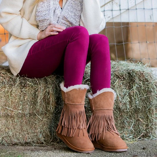 Women's Classic Fringed Sheepskin Boot - Image 27